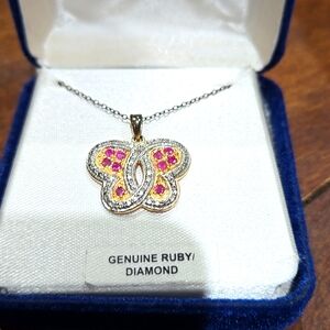 Genuine Ruby/ Diamond Necklace